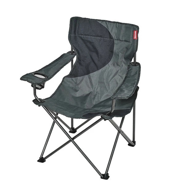 Fauteuil Camping ACIER Gris Noir 1 Fauteuil Camping ACIER Gris Noir