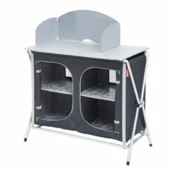 Meuble De Cuisine Pliant Gris/noir