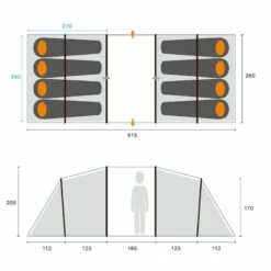 Tente Camping 8 Places Trigano BILBAO 8 -Trigano Boutique tente camping trigano bilbao 8 12
